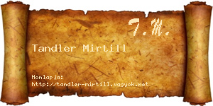 Tandler Mirtill névjegykártya